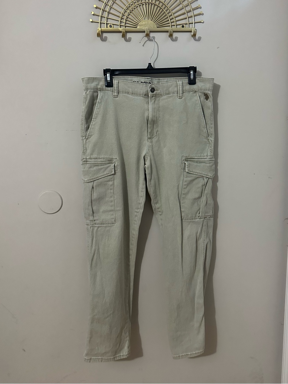 U.S. Polo Assn. Men's Light Beige Cargo Pants - Utility Pockets